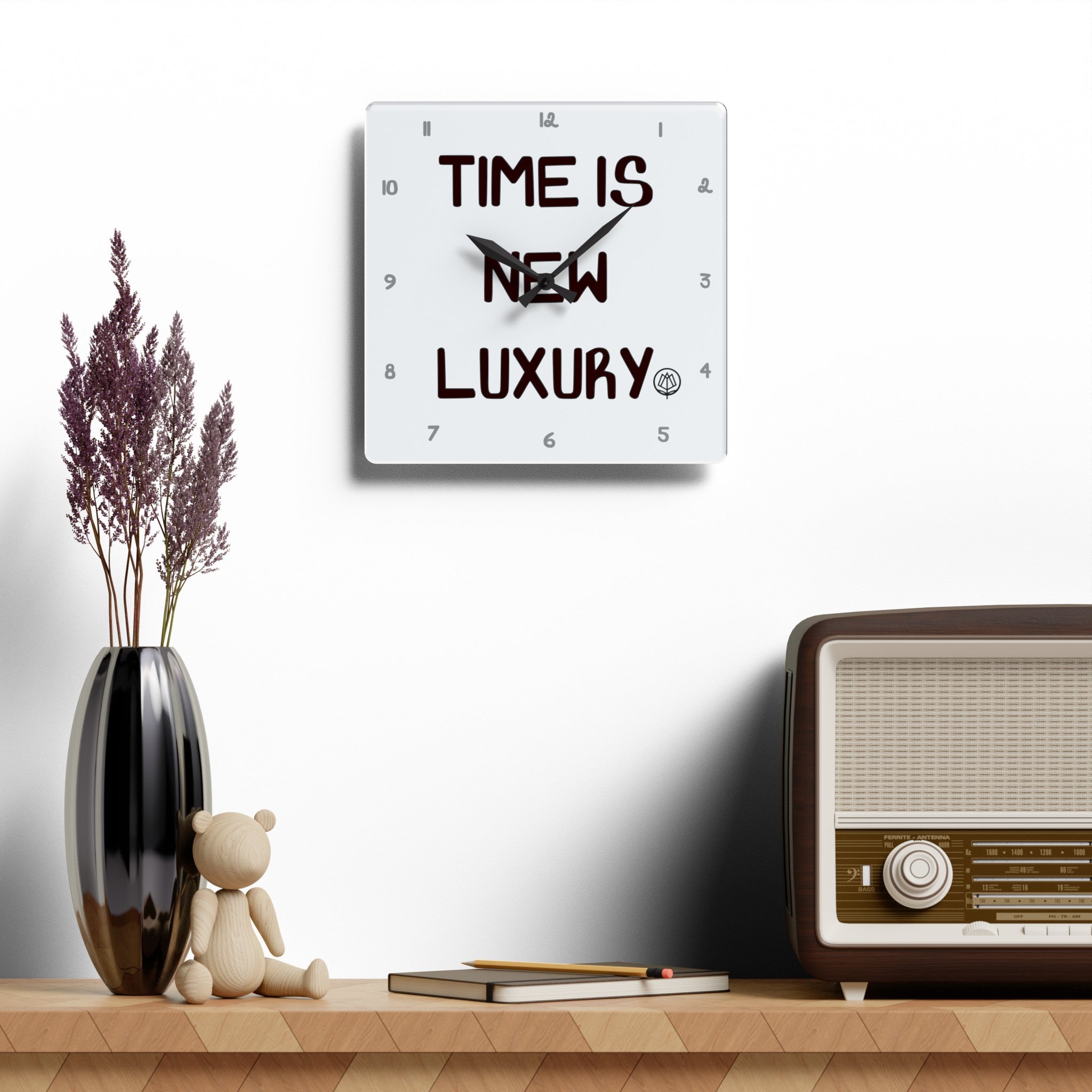 Time is New Luxury Acrylic Wall Clock - Square