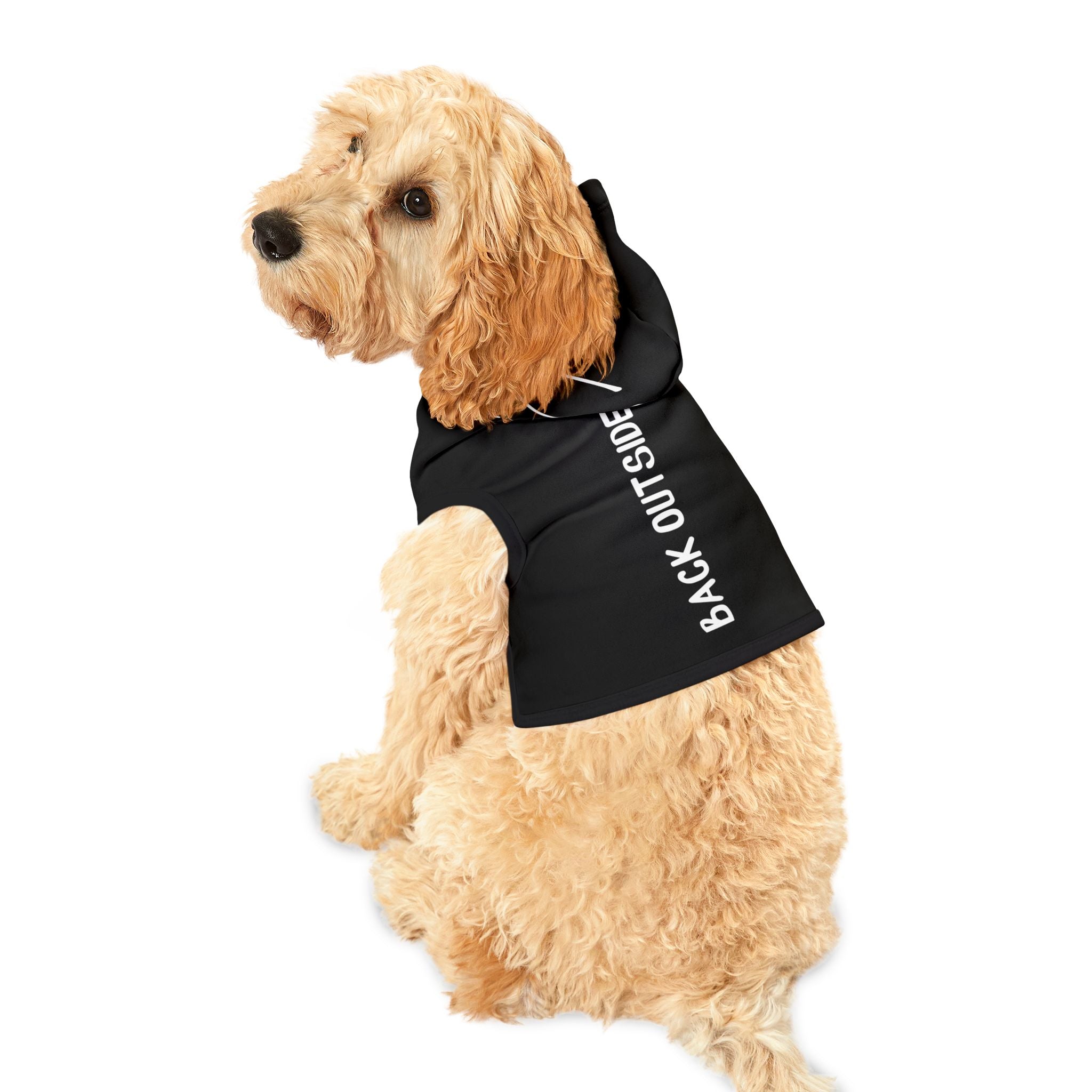 Back Outside Pet Hoodie - Black