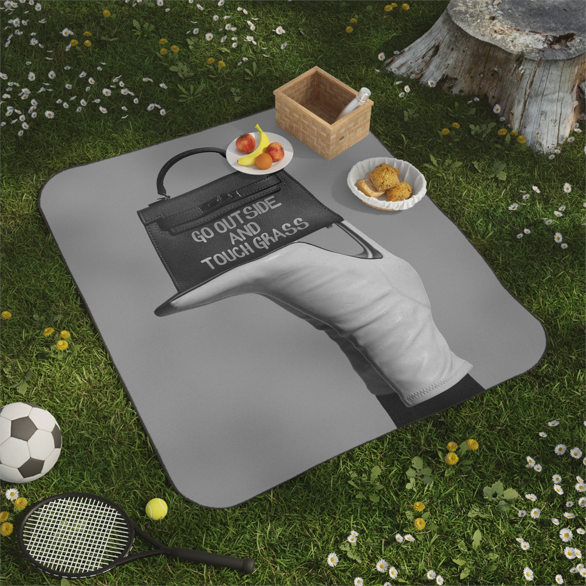 Go Outside and Touch Grass Picnic Blanket