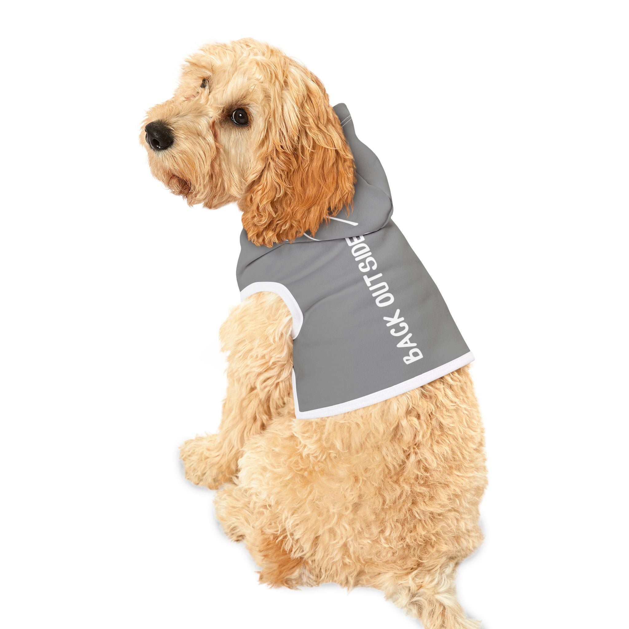 Back Outside Pet Hoodie - Grey