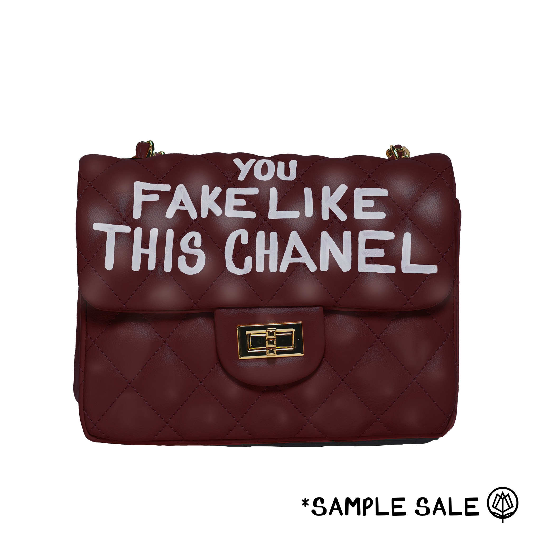 Oxblood Quilted Handbag - Sample