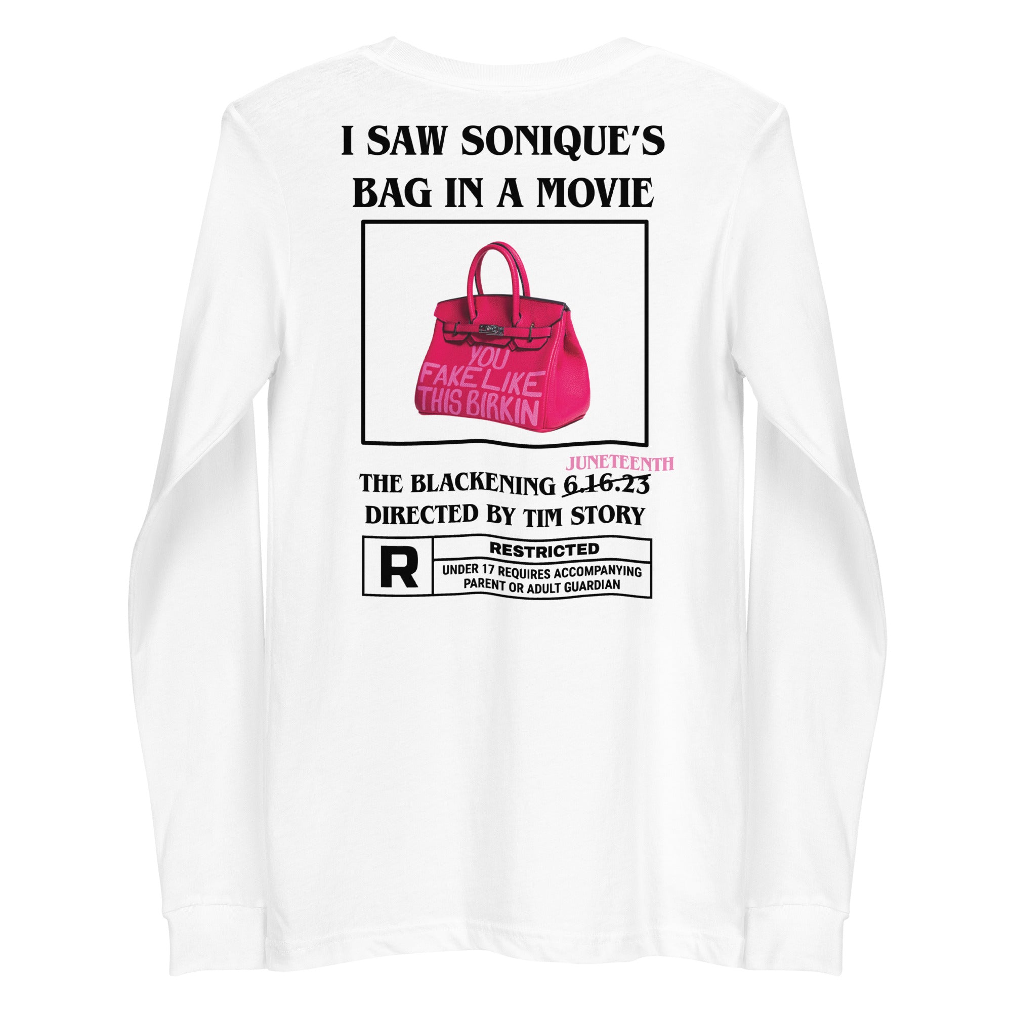 I Saw Sonique's Bag Long Sleeve Tee - White