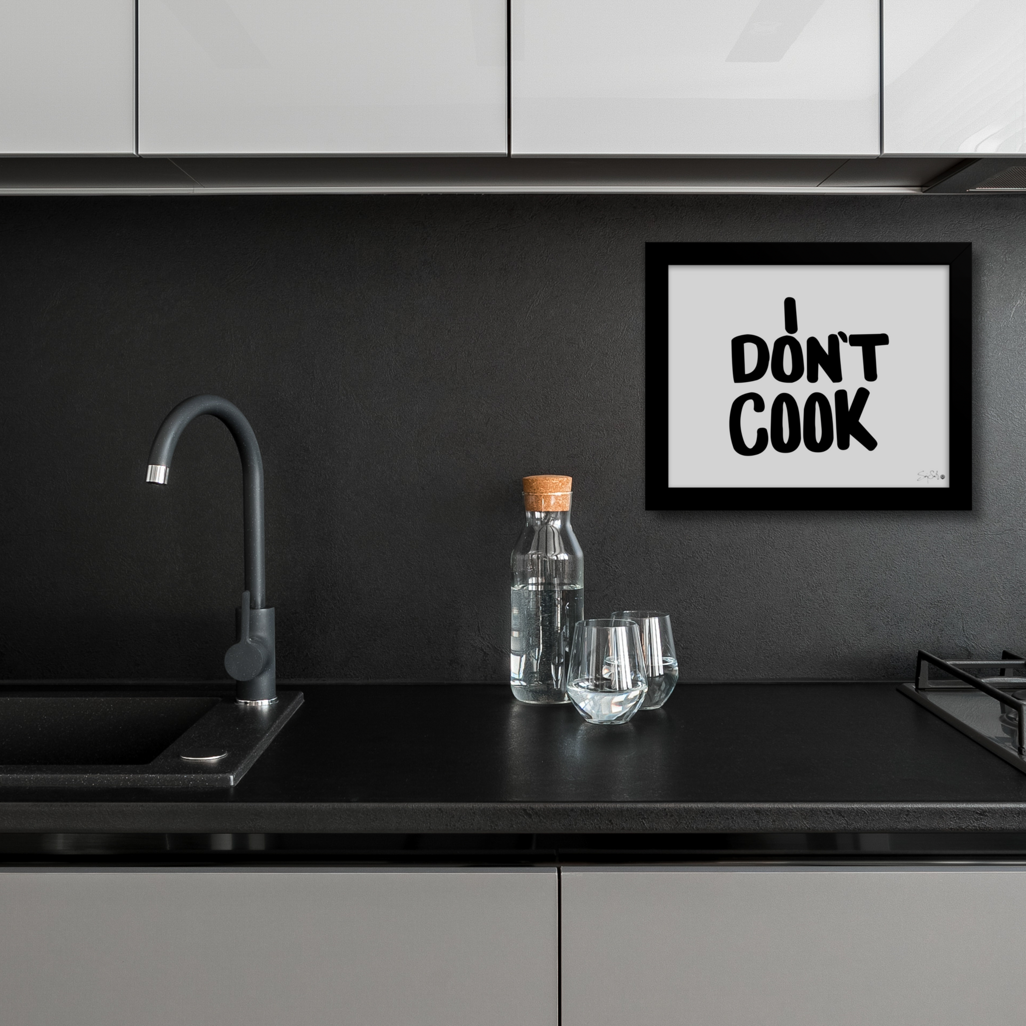 I Don’t Cook Framed Wall Art - Black